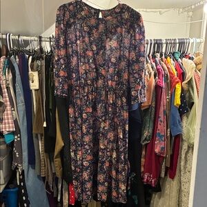 Vintage Floral Print Women's Dress